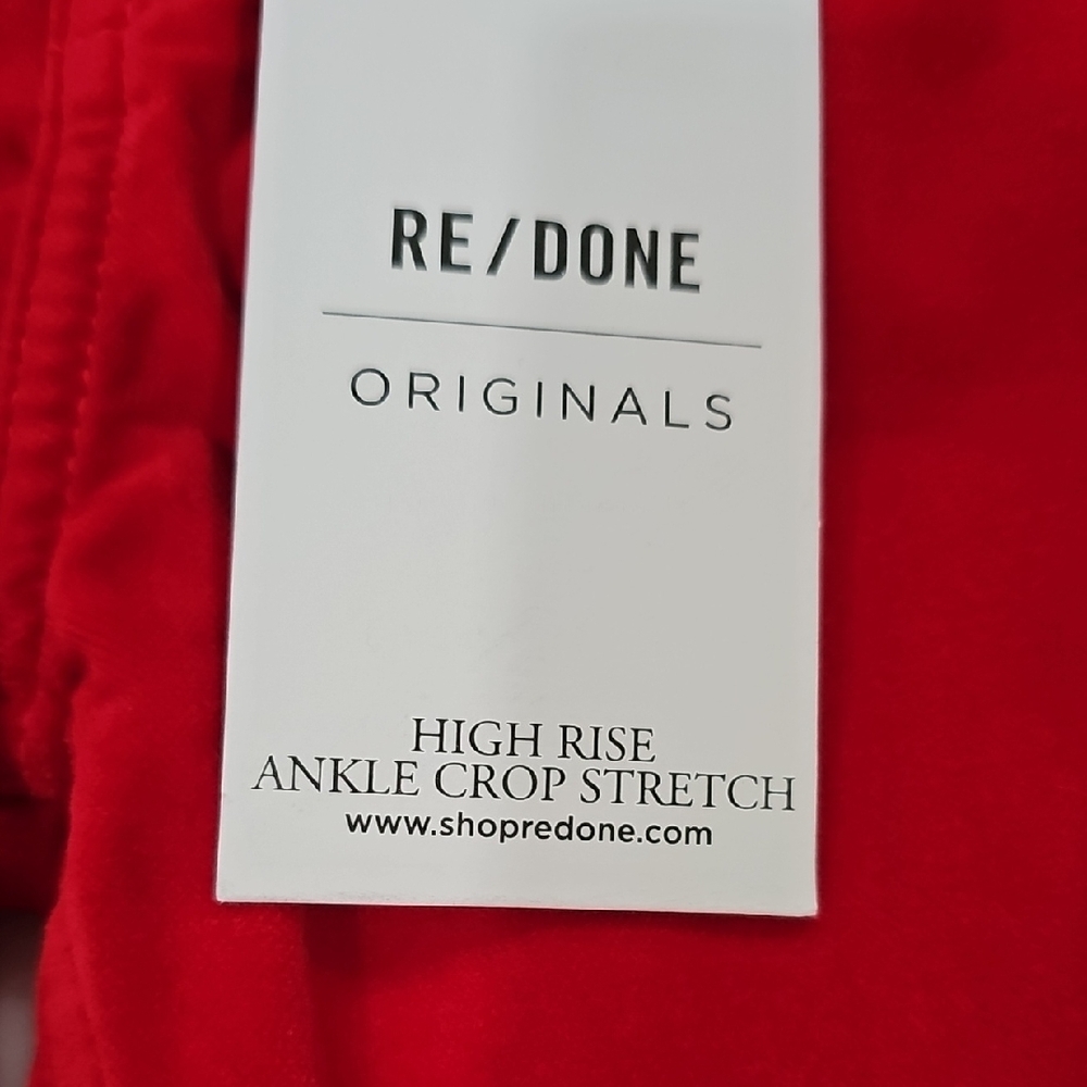 RE/DONE Vibrant Red Ankle Crop Pants
